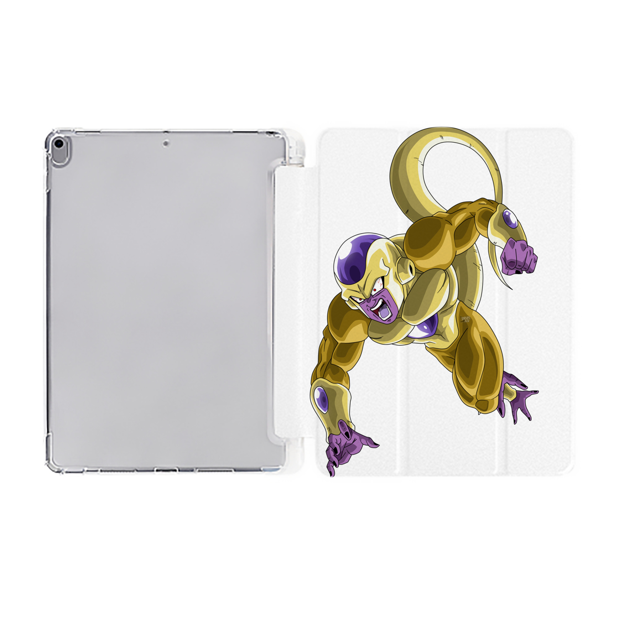 （画像用） ドラゴンボール フリーザ DRAGON BALL Frieza IPad ケース ペン収納付き 三つ折りスタンド PUレザー×シリコン 対応機種9.5/10.5/10.9インチ